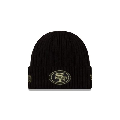 Sapca New Era San Francisco 49ers NFL Salute To Service Cuff Knit Beanie - Negrii